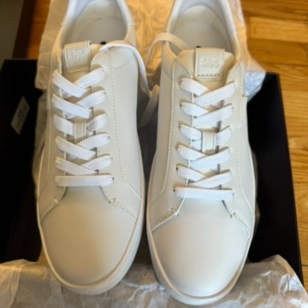 COACH Lowline Low Top Leather Sneakers - Optic White, Size 10D